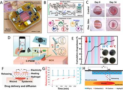 Conformable electrochemical devices for closed-loop wound management